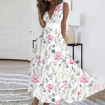 Maxi Jurk met Delicaat Bloemenpatroon - Dresses - Jurkjes.co