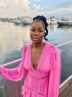 Maxi Jurk met Diepe V-hals en Gelaagd Ontwerp - Maxi Dresses - Jurkjes.co