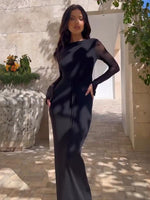 Maxi Jurk met Diepe V-hals in Effen Kleur - Maxi Dresses - Jurkjes.co