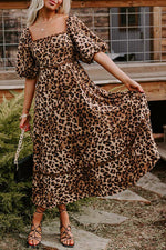 Maxi Jurk met Dierenprint en Knoopdetail - Maxi Dresses - Jurkjes.co