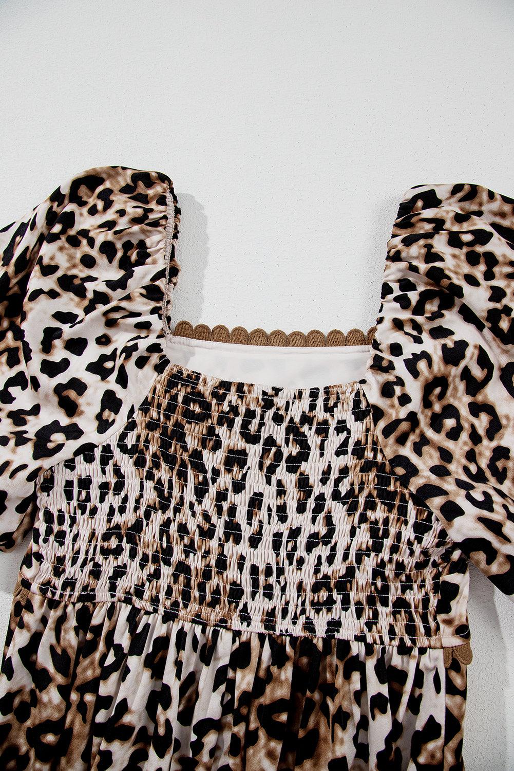 Maxi Jurk met Dierenprint en Knoopdetail - Maxi Dresses - Jurkjes.co