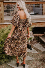 Maxi Jurk met Dierenprint en Knoopdetail - Maxi Dresses - Jurkjes.co