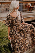 Maxi Jurk met Dierenprint en Knoopdetail - Maxi Dresses - Jurkjes.co