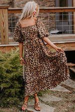 Maxi Jurk met Dierenprint en Knoopdetail - Maxi Dresses - Jurkjes.co