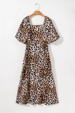 Maxi Jurk met Dierenprint en Knoopdetail - Maxi Dresses - Jurkjes.co