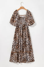 Maxi Jurk met Dierenprint en Knoopdetail - Maxi Dresses - Jurkjes.co