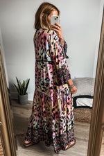 Maxi Jurk met Dierenprint en Knopen - Maxi Dresses - Jurkjes.co