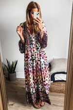 Maxi Jurk met Dierenprint en Knopen - Maxi Dresses - Jurkjes.co