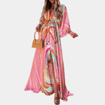 Maxi-jurk met Dierenprint en Split - CB - Dresses - Jurkjes.co