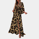 Maxi-jurk met Dierenprint en Split - CB - Dresses - Jurkjes.co