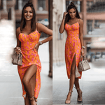 Maxi-jurk met Dierenprint en Split - Dresses - Jurkjes.co