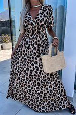 Maxi Jurk met Dierenprint en V-hals - Maxi Dresses - Jurkjes.co