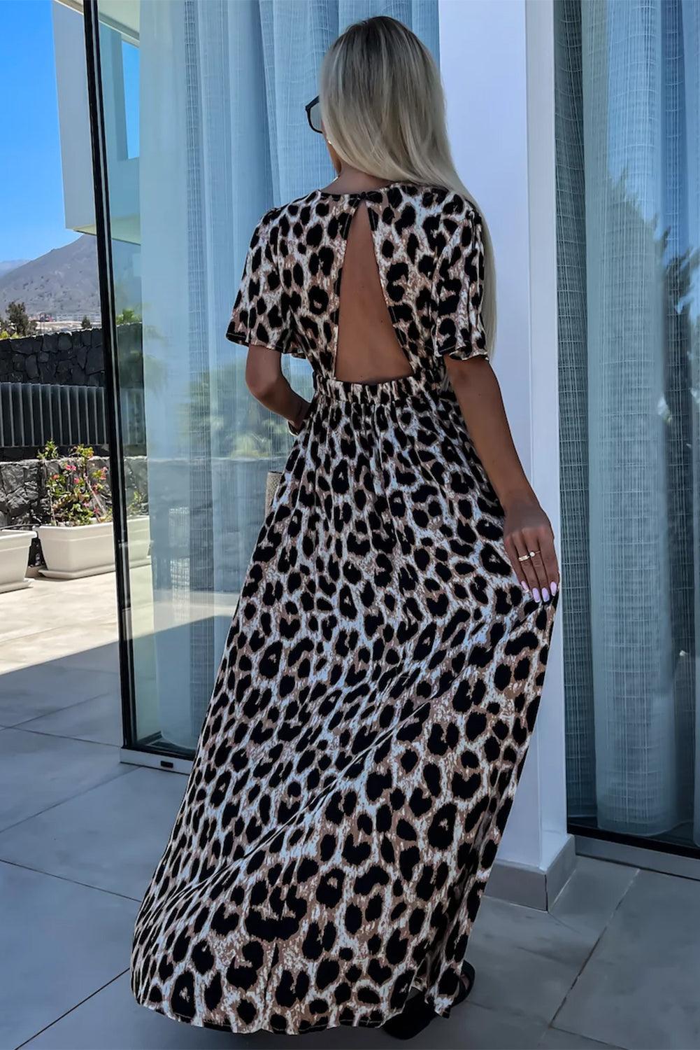 Maxi Jurk met Dierenprint en V-hals - Maxi Dresses - Jurkjes.co