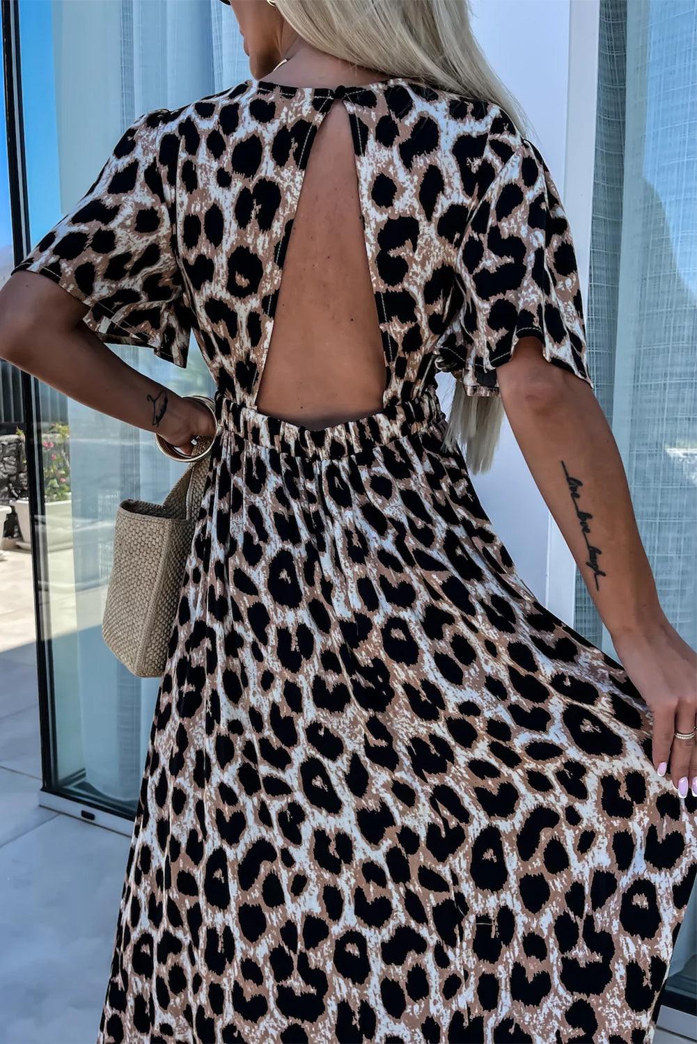 Maxi Jurk met Dierenprint en V-hals - Maxi Dresses - Jurkjes.co