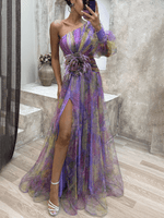 Maxi Jurk met Eén Schouder en Bloemenprint - Maxi Dresses - Jurkjes.co