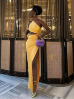 Maxi Jurk met Eén-Schouder en Hoge Split - Group7 - Jurkjes.co