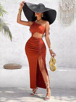 Maxi Jurk met Eén-Schouder en Uitsnijding - Maxi Dresses - Jurkjes.co