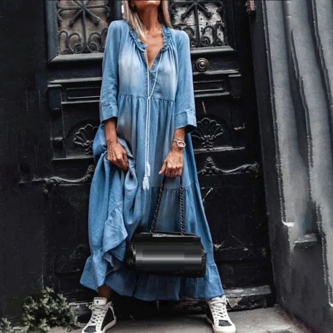 Maxi Jurk met Effen Design - Dresses - Jurkjes.co