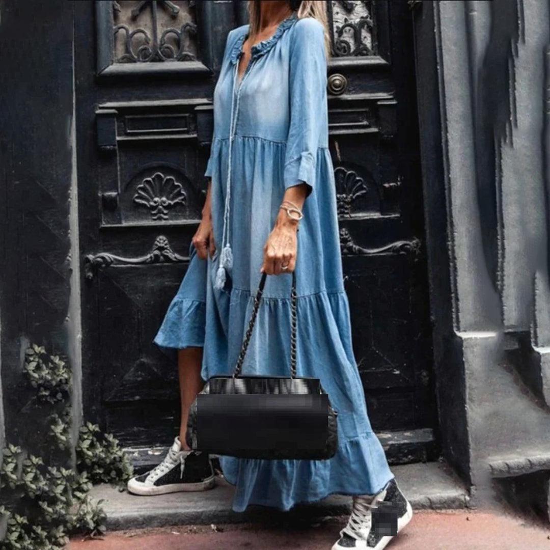 Maxi Jurk met Effen Design - Dresses - Jurkjes.co
