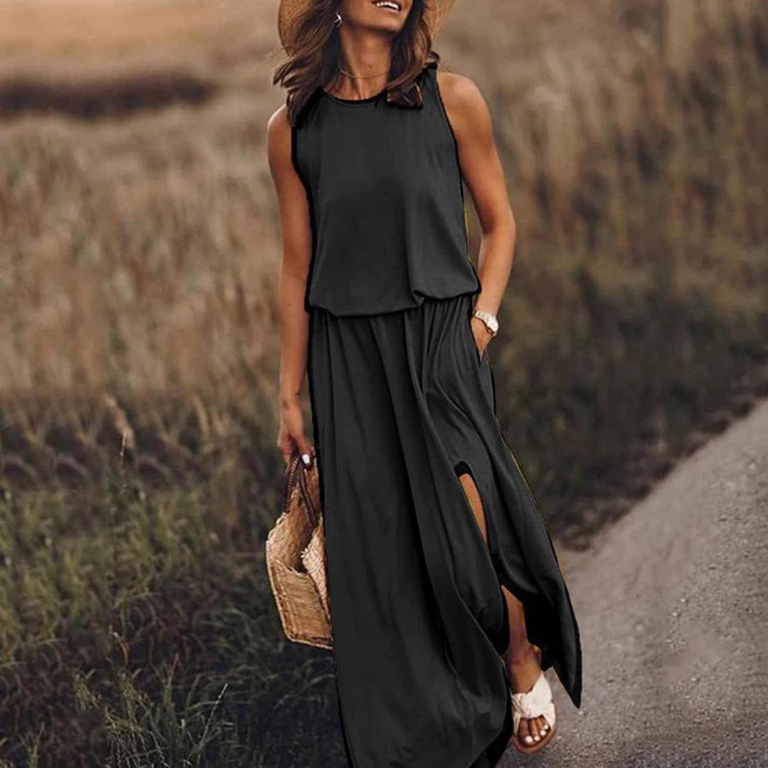 Maxi Jurk met Effen Ontwerp - Dresses - Jurkjes.co