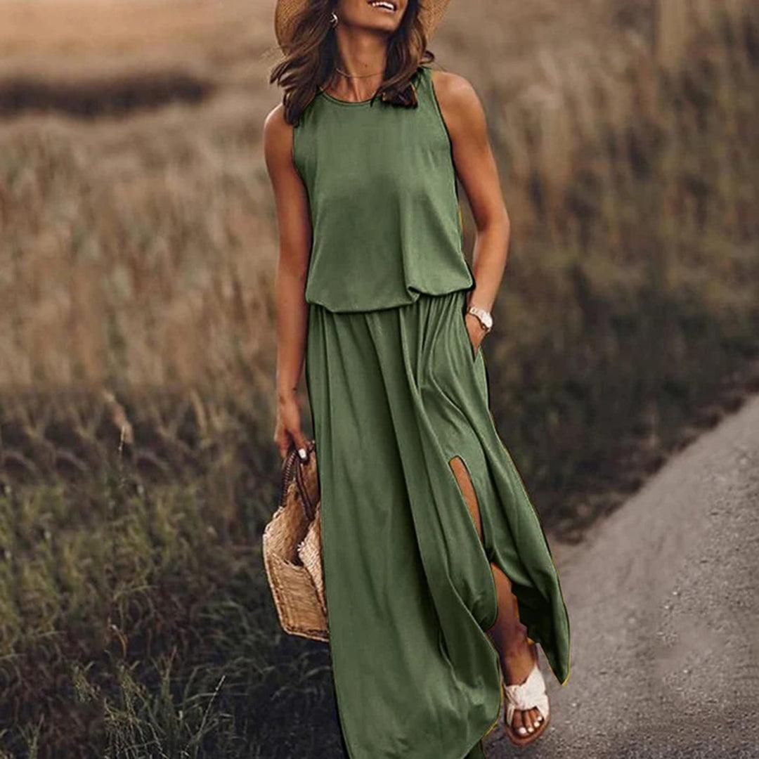Maxi Jurk met Effen Ontwerp - Dresses - Jurkjes.co