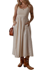 Maxi Jurk met Effen Rimpelrok - Maxi Dresses - Jurkjes.co