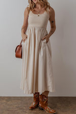 Maxi Jurk met Effen Rimpelrok - Maxi Dresses - Jurkjes.co