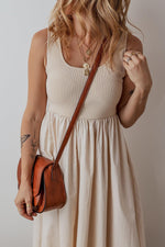 Maxi Jurk met Effen Rimpelrok - Maxi Dresses - Jurkjes.co