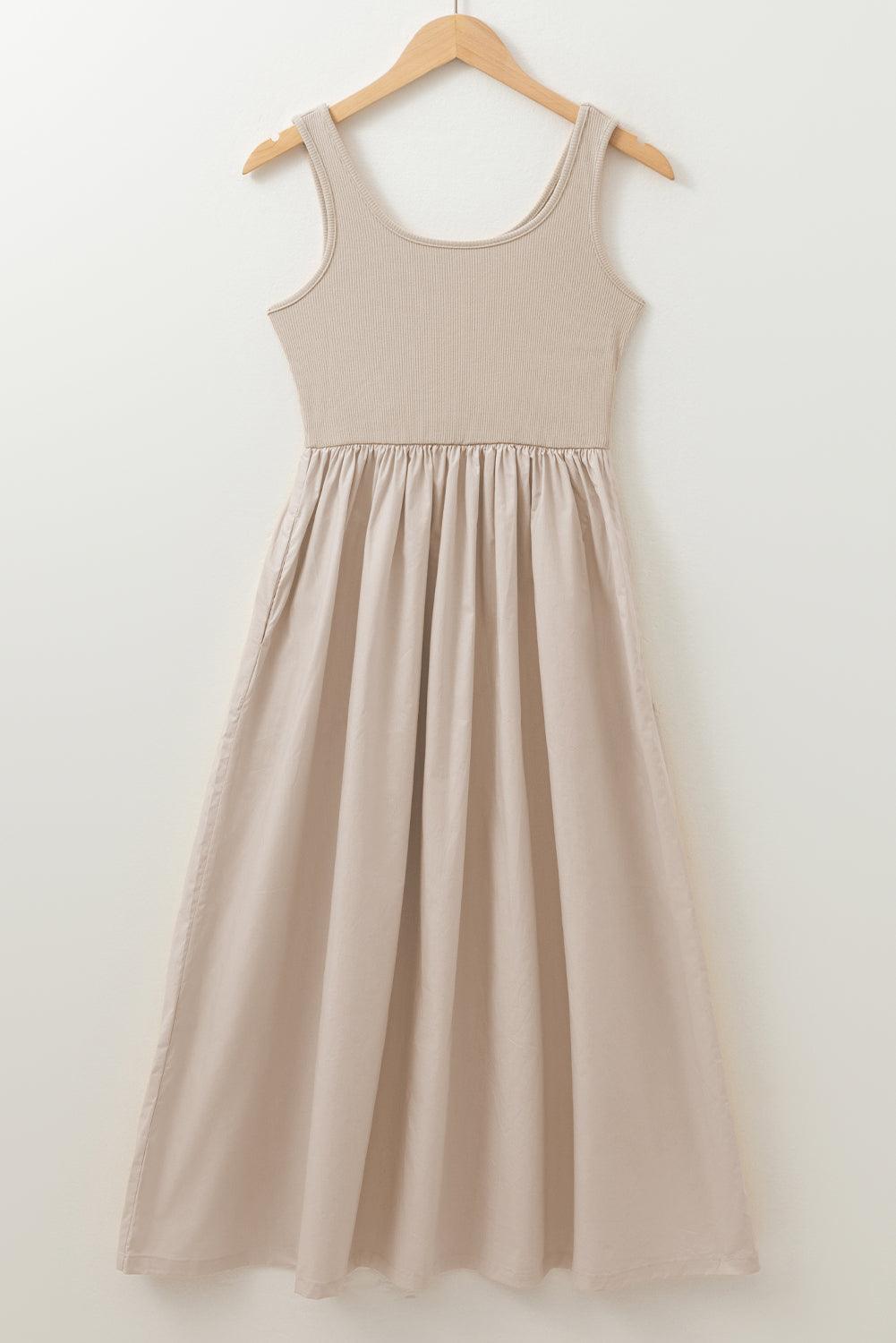 Maxi Jurk met Effen Rimpelrok - Maxi Dresses - Jurkjes.co