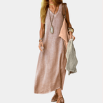 Maxi Jurk met Effen V-hals - Women Summer Dress - Jurkjes.co