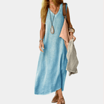 Maxi Jurk met Effen V-hals - Women Summer Dress - Jurkjes.co