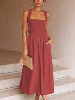 Maxi Jurk met Elastische Bovenkant en Zakken - Maxi Dresses - Jurkjes.co