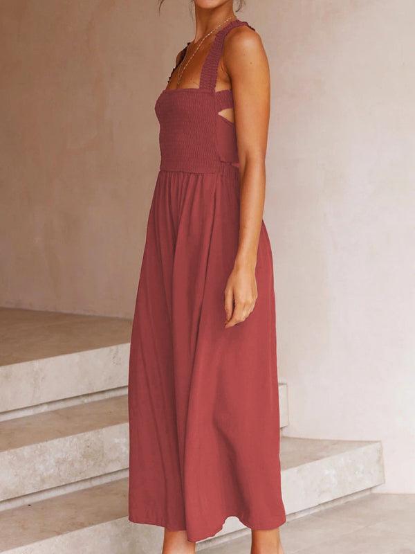 Maxi Jurk met Elastische Bovenkant en Zakken - Maxi Dresses - Jurkjes.co