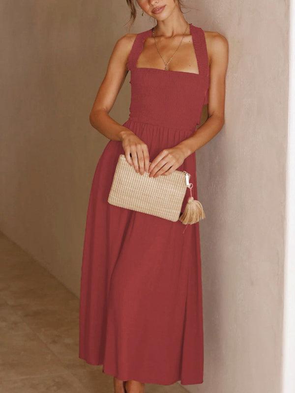 Maxi Jurk met Elastische Bovenkant en Zakken - Maxi Dresses - Jurkjes.co