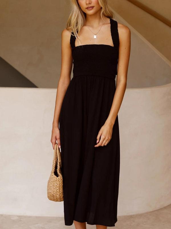 Maxi Jurk met Elastische Bovenkant en Zakken - Maxi Dresses - Jurkjes.co
