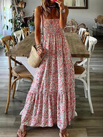 Maxi Jurk met Elastische Taille en Bloemenprint - Group6 - Jurkjes.co