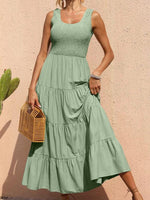 Maxi Jurk met Elastische Taille en Effen Kleur - Maxi Dresses - Jurkjes.co