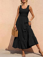 Maxi Jurk met Elastische Taille en Plooirok - Maxi Dresses - Jurkjes.co