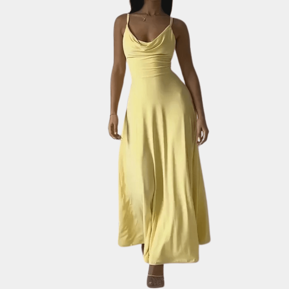 Maxi Jurk met Gedrapeerde Voorkant - CB - Dresses - Jurkjes.co