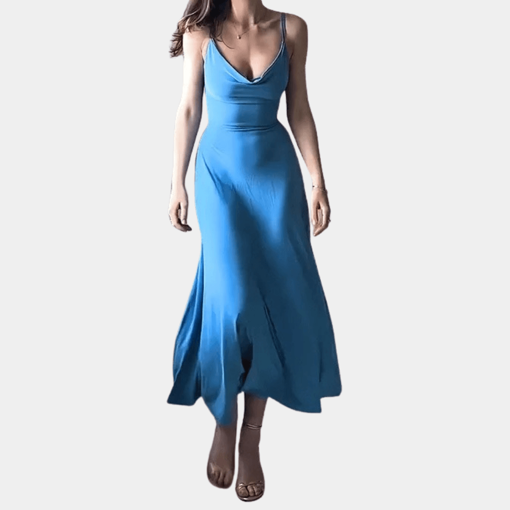 Maxi Jurk met Gedrapeerde Voorkant - CB - Dresses - Jurkjes.co