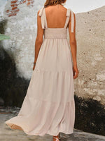 Maxi Jurk met Gelaagde Rok en Strikbandjes - Maxi Dresses - Jurkjes.co