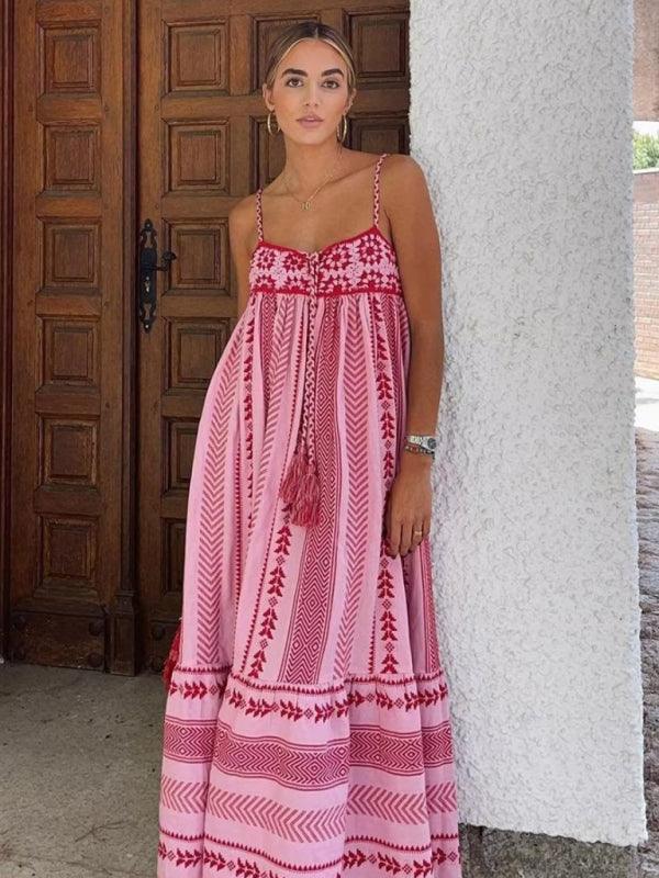 Maxi Jurk met Geometrisch Bloemenpatroon - Maxi Dresses - Jurkjes.co