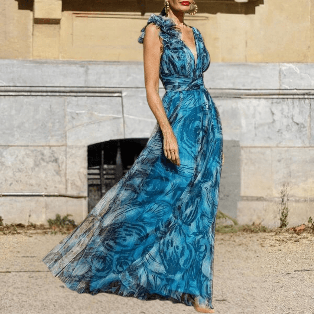 Maxi-jurk met Geometrisch Patroon - CB - Dresses - Jurkjes.co
