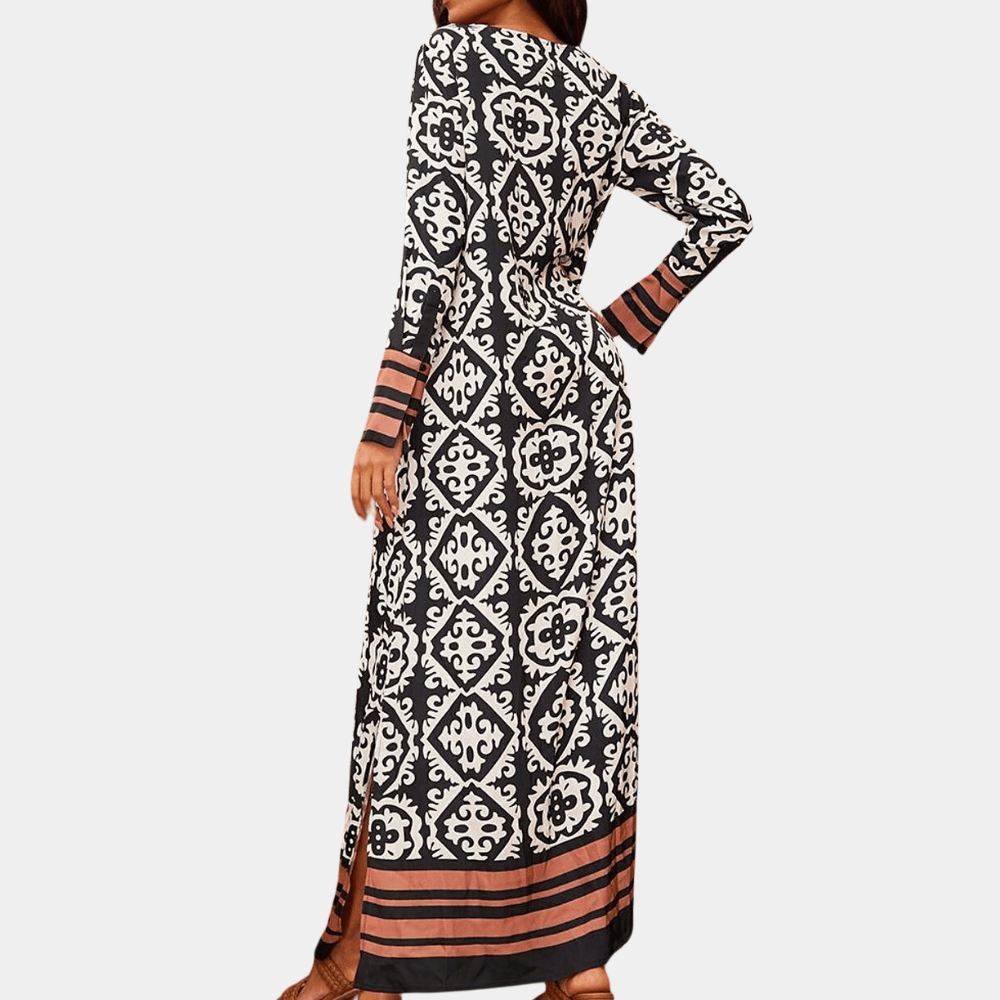 Maxi Jurk met Geometrisch Patroon - Dresses - Jurkjes.co