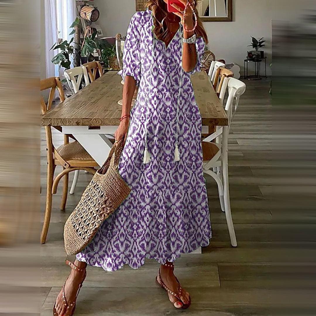 Maxi Jurk met Geometrisch Patroon - Dresses - Jurkjes.co