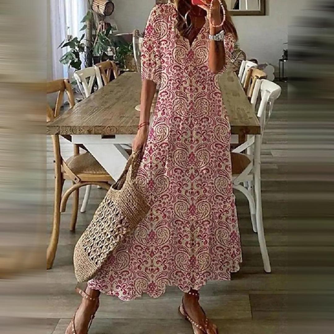 Maxi Jurk met Geometrisch Patroon - Dresses - Jurkjes.co