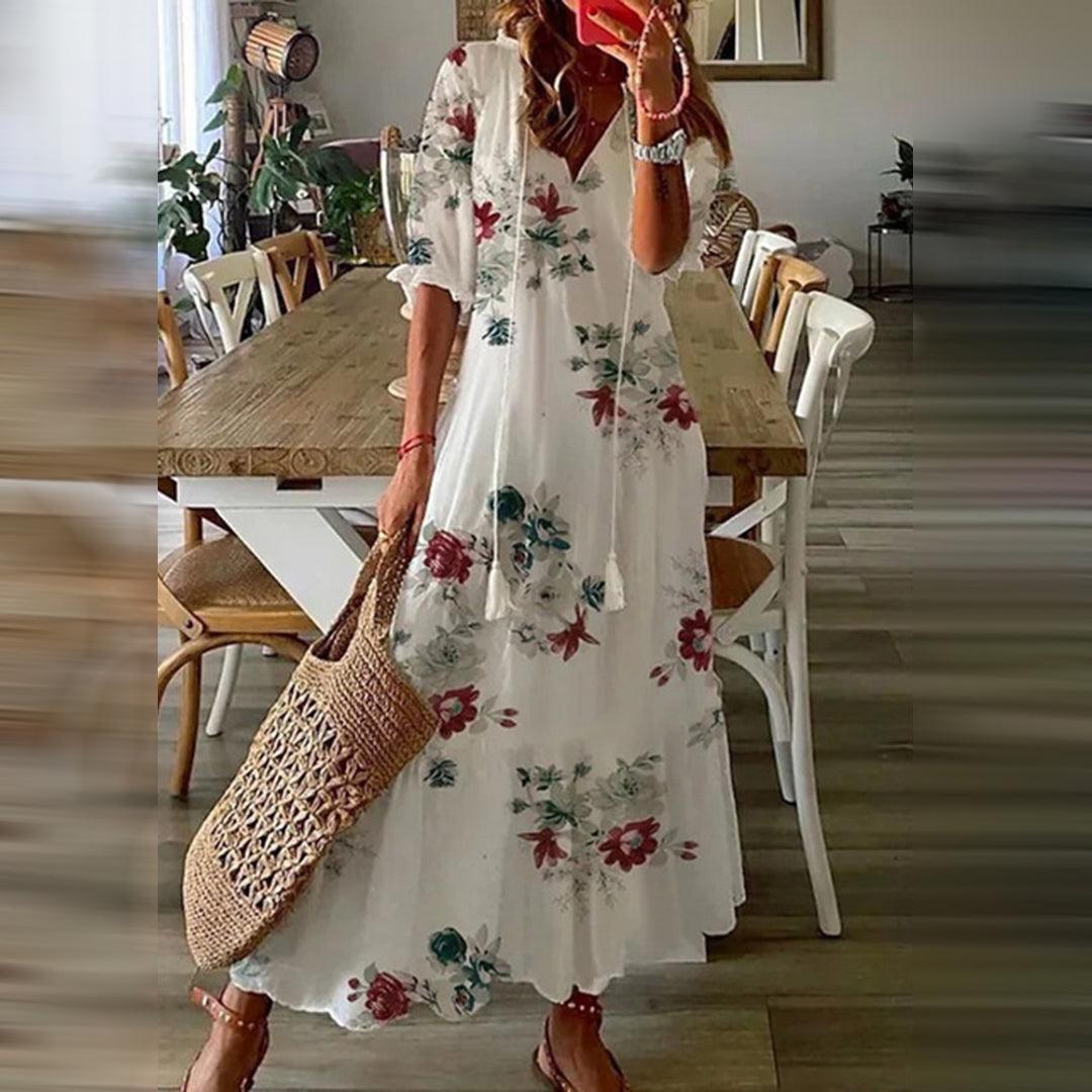 Maxi Jurk met Geometrisch Patroon - Dresses - Jurkjes.co