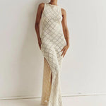 Maxi Jurk met Geometrisch Patroon en Sleuf - Group6 - Jurkjes.co