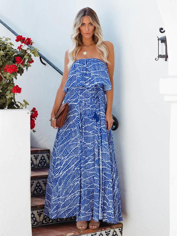 Maxi Jurk met Geometrisch Patroon en Split - Group9 - Jurkjes.co