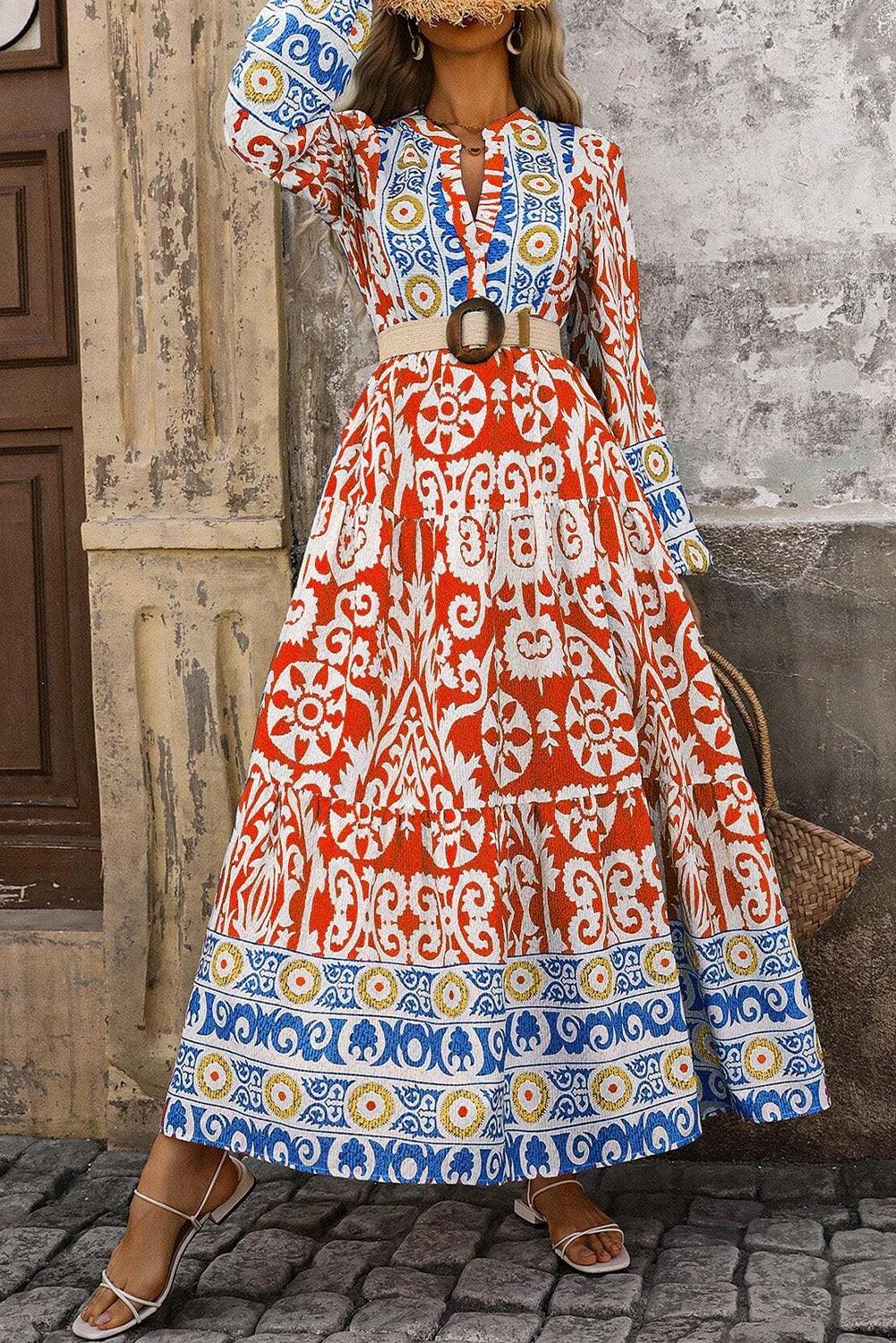 Maxi Jurk met Geometrisch Patroon - Maxi Dresses - Jurkjes.co